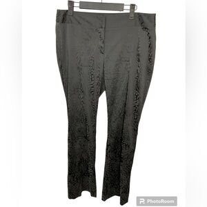 Etcetera Womens Black Dress Slacks Animal Print Bootcut Wide Leg Pant Sz 12 E2